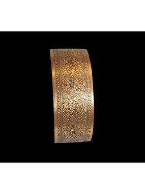 Hammered Stamped Adjustable Copper Bangle Boho Hippie Jewelry